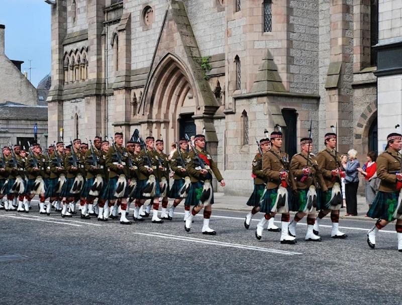group marching in the local area